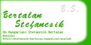 bertalan stefancsik business card